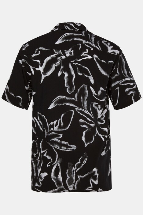 Chemise Men+ en viscose, imprimé all-over, manches courtes et col cubain, coupe Cuba Fit - jusqu'au 8 XL