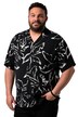 Viskózová košile Men+, krátké rukávy, plošný potisk, Cuba střih, Cuba límeček, do 8XL