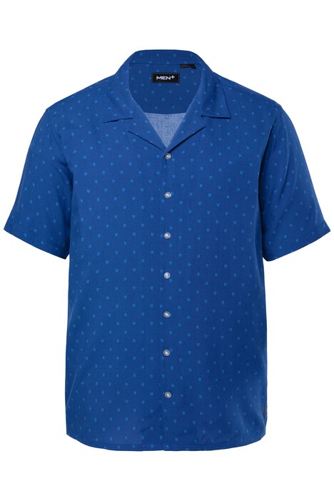 Viskózová košile Men+, krátké ruávy, plošným potisk, Cuba límeček, Cuba střih, do 8XL