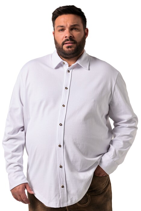 Tradiční žerzejová košile Men+, dlouhé rukávy, žerzej, Kent límeček, Modern střih, do 8XL