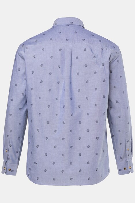 Men+ traditioneel overhemd, lange mouw, all-over print, kentkraag, comfort fit, tot 8XL