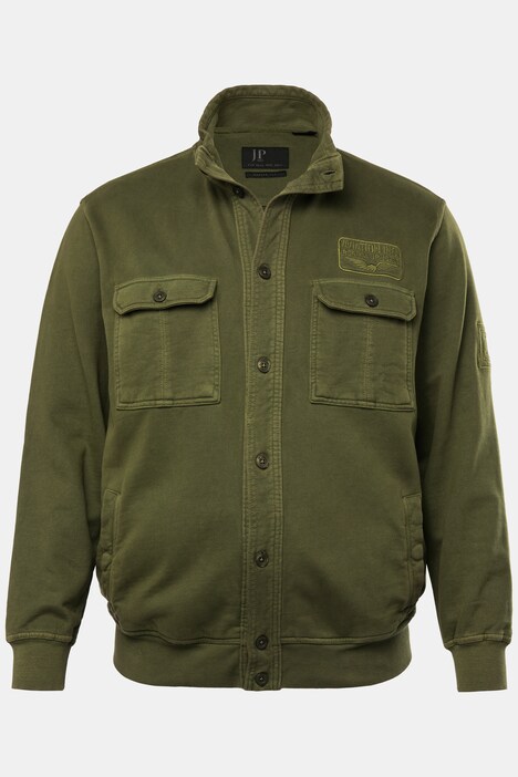 Veste en molleton JP 1880. Col montant. Écussons, style vintage - jusqu'au 8 