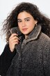 Manteau en polaire bouclée, col montant et boutons-pression, dégradé de couleurs