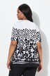Slinkyshirt, Blüten, V-Ausschnitt, Zierfalte, Halbarm
