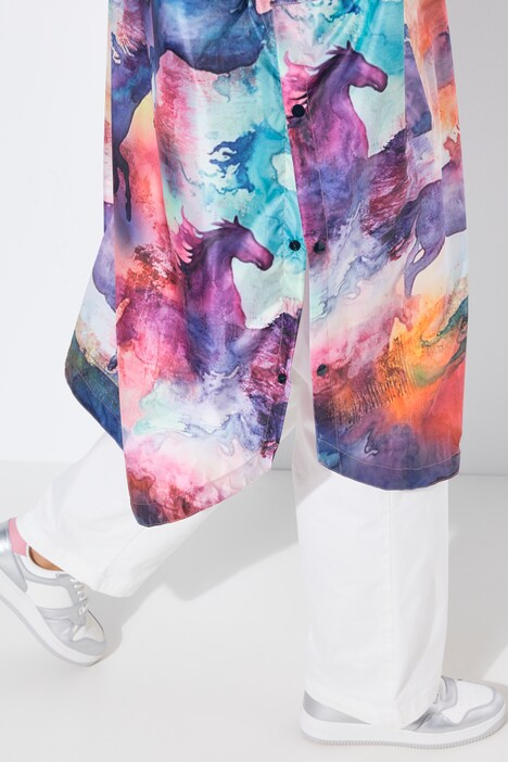 Functionele regencape, unisex, print, capuchon