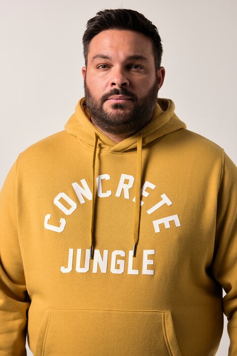Men+ hettegenser, brysttrykk, kengurulomme, opptil 8 XL