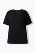 Camiseta, borde de encaje, cuello en V, media manga