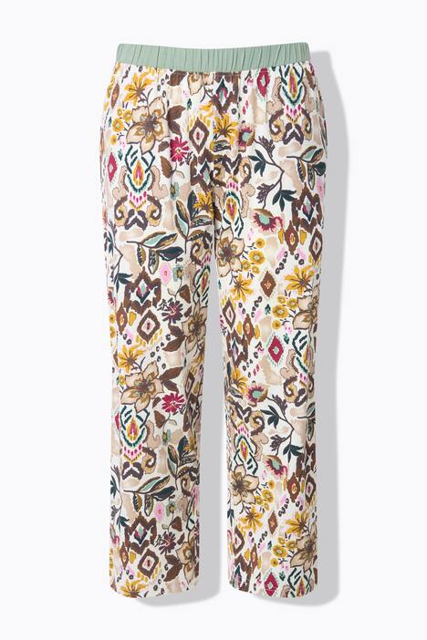 Pyjama, bloemen, V-hals, korte mouw