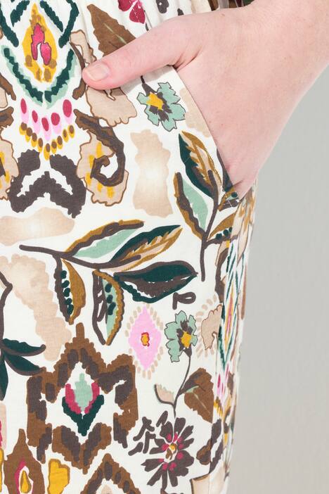 Pyjama, bloemen, V-hals, korte mouw