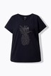T-shirt oversize. Encolure ronde et manches courtes. Motif ananas à strass fantaisie