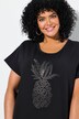 T-shirt oversize. Encolure ronde et manches courtes. Motif ananas à strass fantaisie