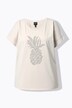 T-Shirt, Zierstein-Ananas, Oversized, Rundhals, Halbarm