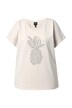 Tričko, ozdobné kamínky, ananas, oversize, kulatý výstřih, krátké rukávy