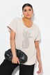 T-Shirt, Zierstein-Ananas, Oversized, Rundhals, Halbarm