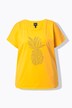 Tričko, ozdobné kamínky, ananas, oversize, kulatý výstřih, krátké rukávy