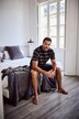 JP1880 Schlafanzug, Homewear, Zweiteiler, T-Shirt mit Ringeln, Shorts, bis 8 XL