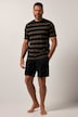 JP1880 Schlafanzug, Homewear, Zweiteiler, T-Shirt mit Ringeln, Shorts, bis 8 XL