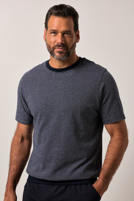 JP1880 Schlafanzug, Homewear, Zweiteiler, T-Shirt mit Ringeln, Bauchfit, Shorts, bis 8 XL