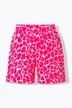 Short, wijde pijpen, mousseline, elastische tailleband