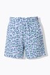 Short, wijde pijpen, mousseline, elastische tailleband