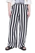 Mušelínové kalhoty, široké nohavice, pruhy, elastický pas