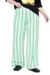 Mušelínové kalhoty, široké nohavice, pruhy, elastický pas