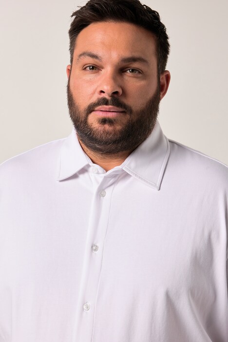 Camicia da ufficio Men+ in jersey con FLEXLASTIC®, vestibilità moderna, colletto ad apertura inglese e mezze maniche, fino alla tg. 8XL