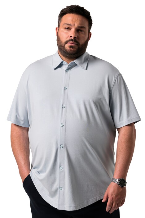 Žerzejová Business košile Men+, FLEXLASTIC®, krátké rukávy, Kent límeček, Modern střih, do 8XL