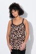 Caraco coupe Slim Fit, motif léopard et petits strass fantaisie