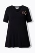 Camiseta, forma en A ancha, broche amovible de leopardo