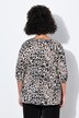 Bluse, A-form, musselin, leopard, bindebånd, rynket søm
