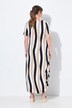 Robe maxi, rayures, col rond, manches courtes, coton bio