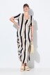 Robe maxi, rayures, col rond, manches courtes, coton bio