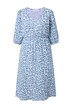 Midi šaty, A střih, barevný leopardí vzor, nabírané rukávy