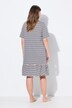 Chemise de nuit, rayures, col en V, manches courtes, coton bio