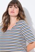 Chemise de nuit, rayures, col en V, manches courtes, coton bio