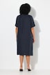 Robe en lyocell mélangé. Manches courtes. Col chemise et patte de boutonnage