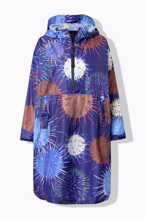 Functionele regencape, unisex, print, capuchon