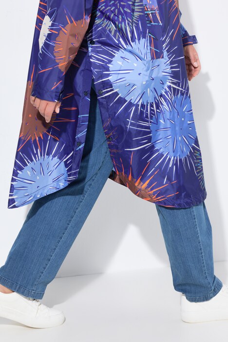 Functionele regencape, unisex, print, capuchon