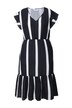 Midi šaty, A střih, mušelín, pruhy