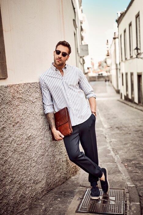 JP1880 Oxford-Hemd, Langarm, Buttondown-Kragen, Modern Fit, bis 8 XL