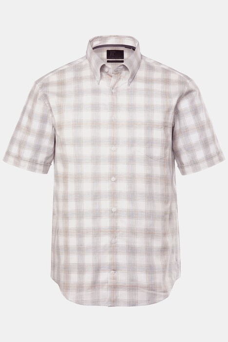 JP1880 Karo-Flanellhemd, Halbarm, Buttondown-Kragen, Modern Fit, bis 8 XL