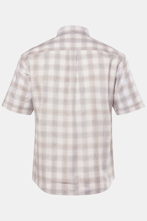 JP1880 Karo-Flanellhemd, Halbarm, Buttondown-Kragen, Modern Fit, bis 8 XL