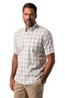 Lehká kostkovaná košile, krátký rukáv, límeček typu button-down, moderní střih, až do velikosti 8 XL