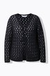 Cardigan en maille ajourée, coupe Straight Shape