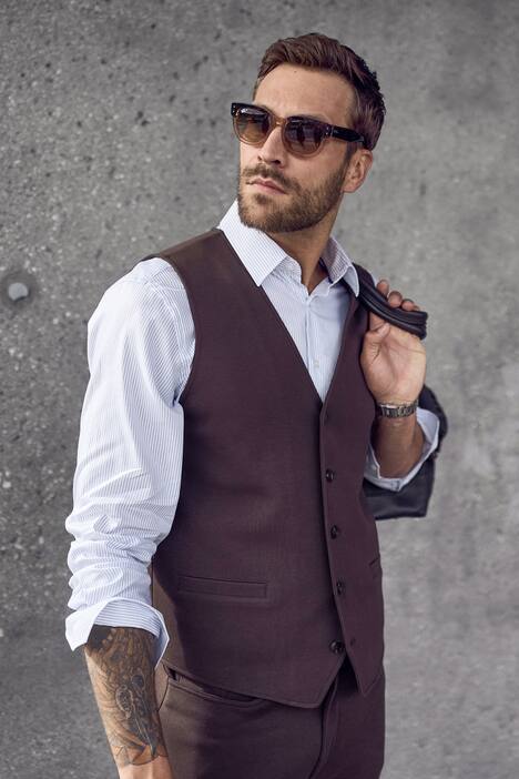 Chemise à rayures JP 1880 coupe Modern Fit, manches longues et col Kent, entretien EasyCare, collection Business - jusqu'au 8 XL