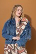 Veste en jean à franges, coupe Boxy Shape