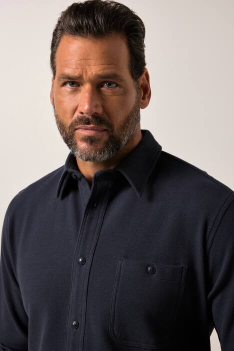 JP1880 piqué shirt, long sleeve, Kent collar, modern fit, up to 8 XL