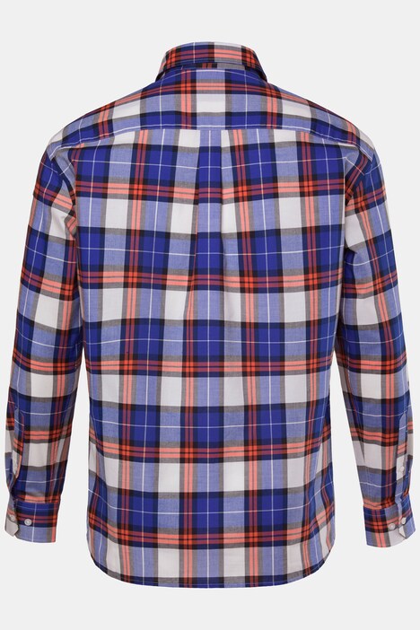 Men+-ruutupaita, pitkät hihat, kent-kaulus, Comfort-istuvuus, suurin koko 8XL