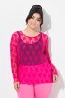Shirt met kant, slim fit, neonkleur, lange mouwen